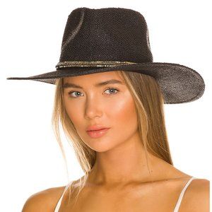 NEW Nikki Beach Monte Carlo Hat in Black Straw Western Cowboy